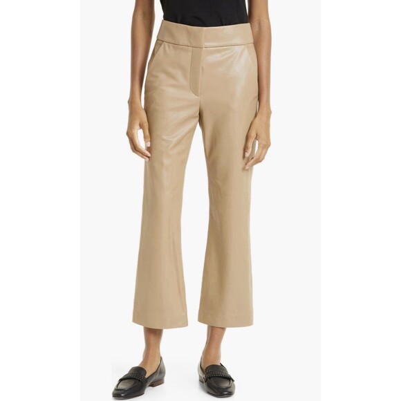 Veronica Beard Cormac Crop Faux Leather Pants High Rise 8 Buttery Soft Office